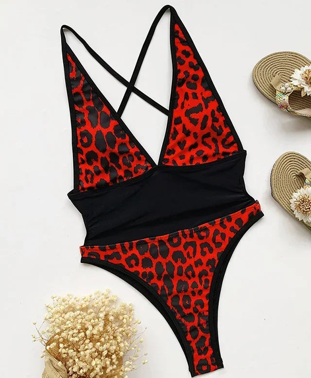 Siren's Wish V Kesim Leopar Desenli Mayo