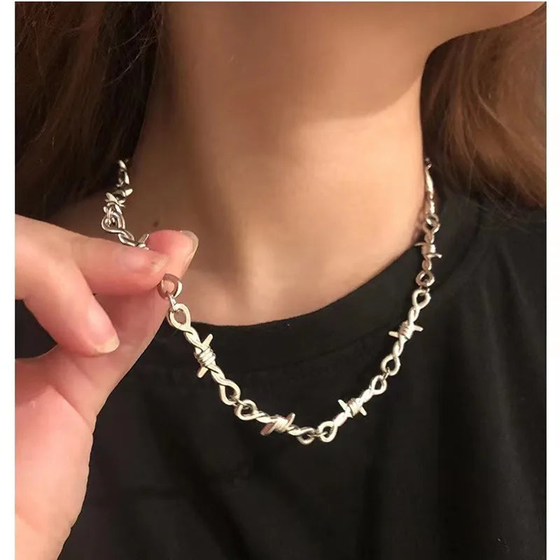 Y2K Punk Wire Necklace & Bracelet