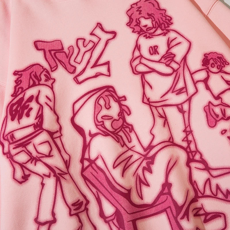 We V Cartoon Sketch Hoodie