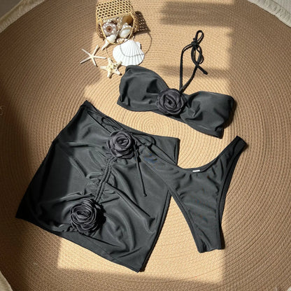 Coral Bloom Etekli Bikini 3 Parça Set