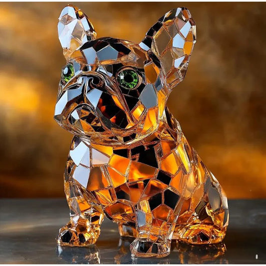 Handmade Dog Figurine Resin Puppy Ornament Collectible Art Animal Sculpture Ornament Dog Sculpture Home Bar Decor