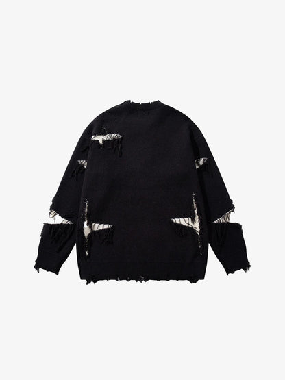 Skull Star Knitted Sweatshirt