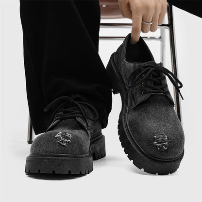 Denim Boys shoes Black Leather
