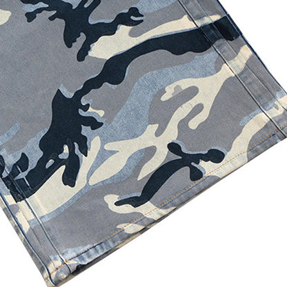 Blue Camo Wide Leg Pants