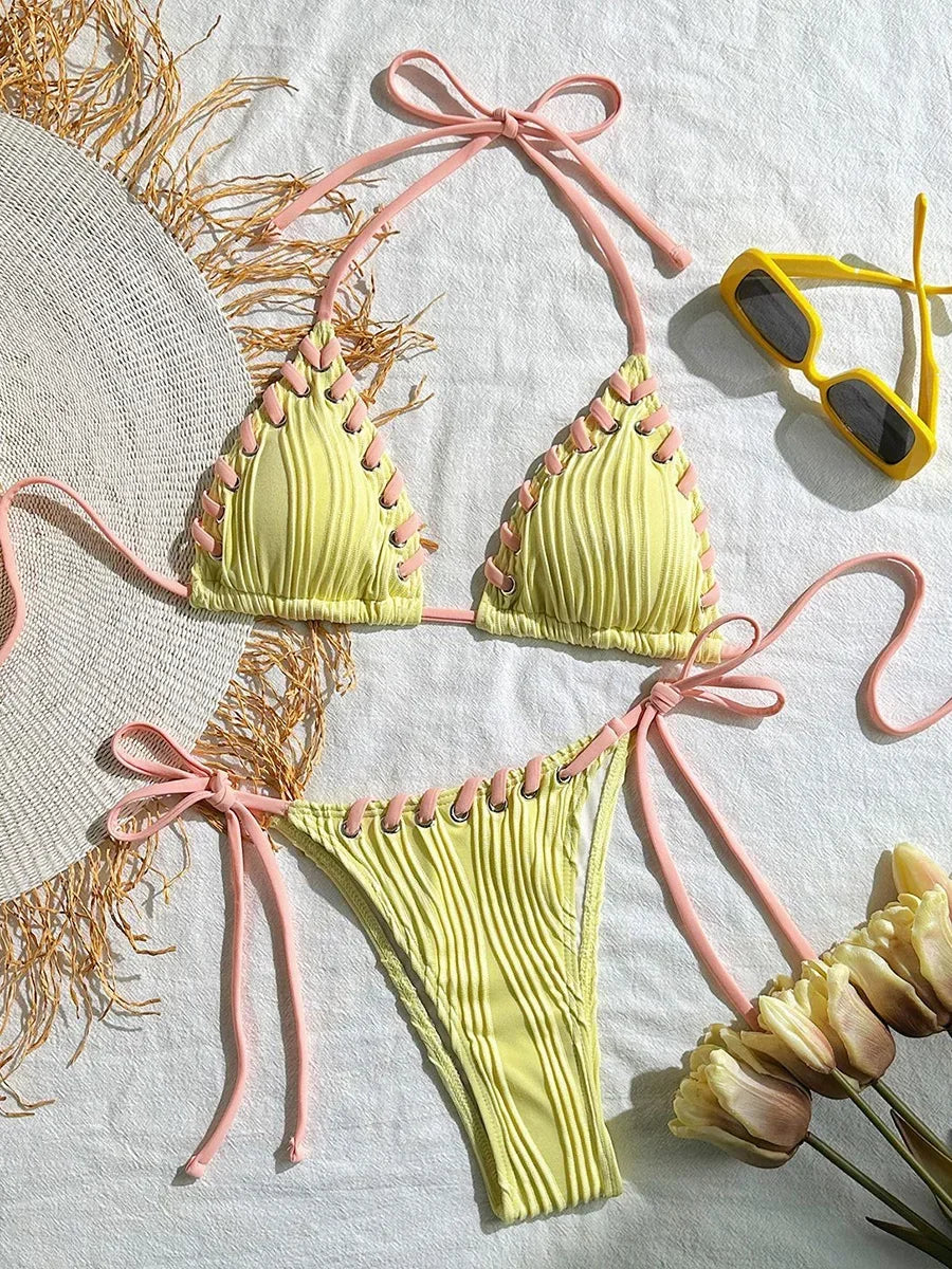 Coconut Sunset Brazilian Bikini Set