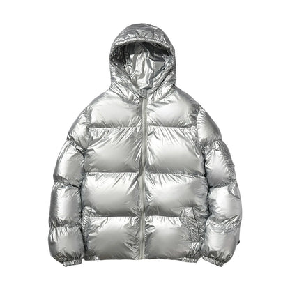 Glanzende puffer-outwears