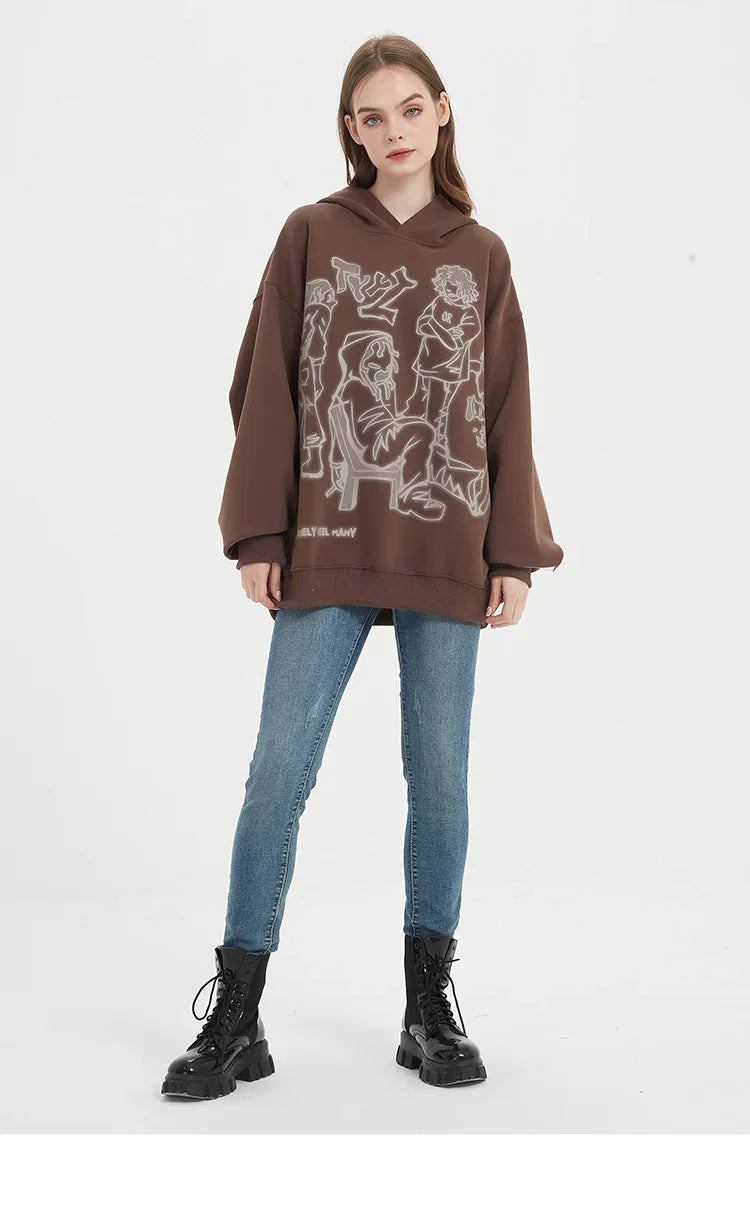 We V Cartoon Sketch Hoodie