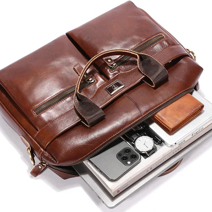 Luzz Leather 14 Inch Laptop Handbag
