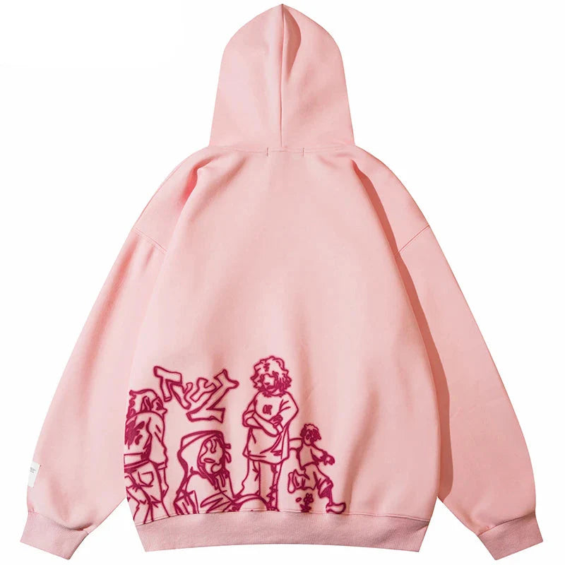 We V Cartoon Sketch Hoodie