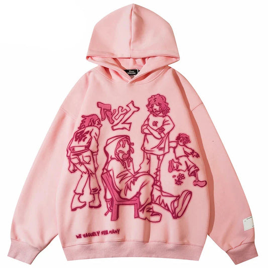 We V Cartoon Sketch Hoodie