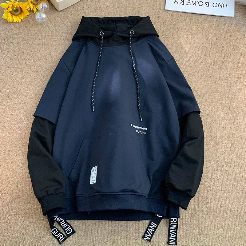 Black And Blue Color Two Piece Hoodie