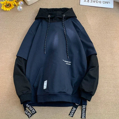 Black And Blue Color Two Piece Hoodie