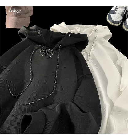 Plain Color Drawstring Style Hoodie