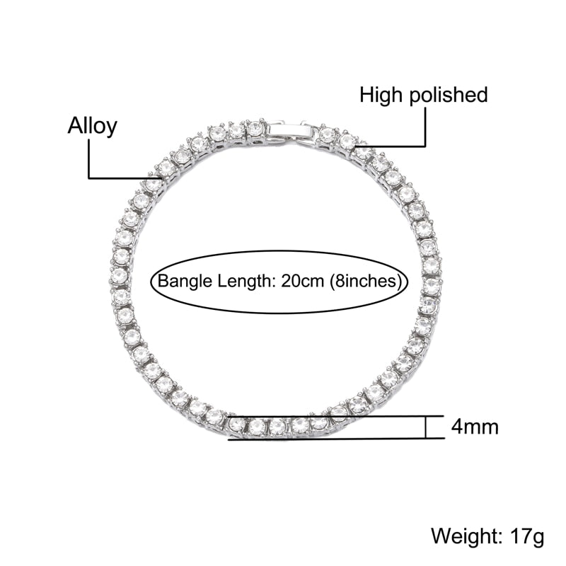 Crystal Rhinestone Tennis Necklace