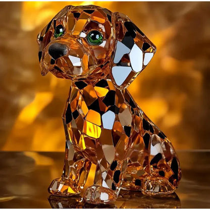 Handmade Dog Figurine Resin Puppy Ornament Collectible Art Animal Sculpture Ornament Dog Sculpture Home Bar Decor