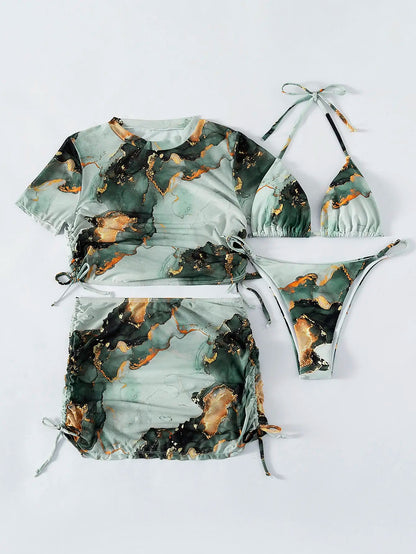 Tidal Bliss 4 Parça Bikini Cover Up Seti