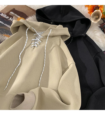 Plain Color Drawstring Style Hoodie
