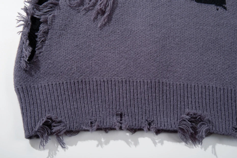 Skull Star Knitted Sweatshirt