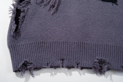 Skull Star Knitted Sweatshirt