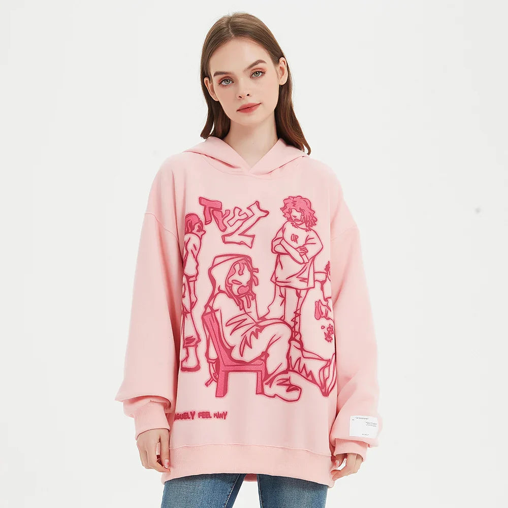 We V Cartoon Sketch Hoodie