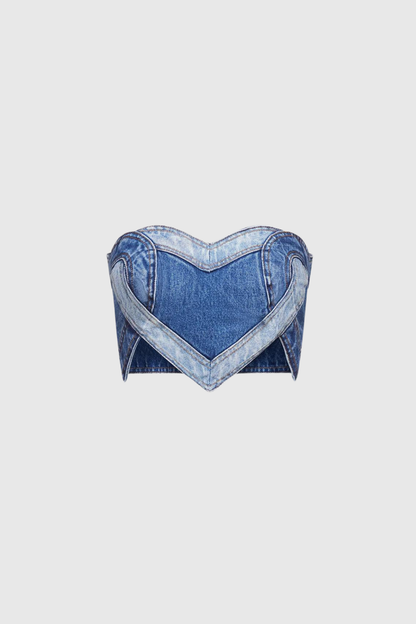 Samuel Love Cross Denim Kısa Üst