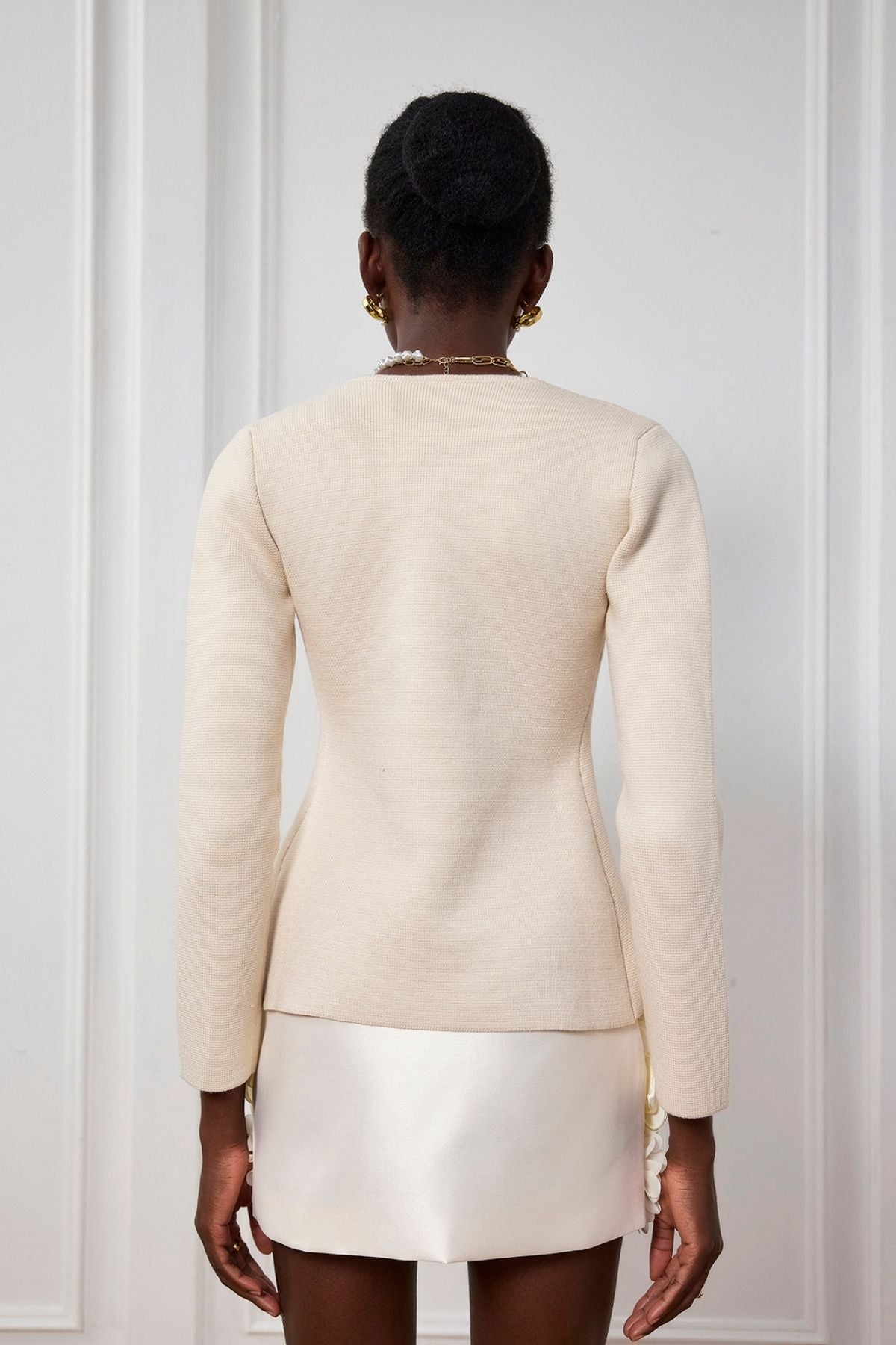 Sarahi Örgü Çiçekli Dekolte Üst