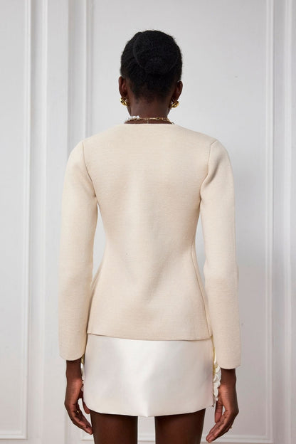 Sarahi Örgü Çiçekli Dekolte Üst