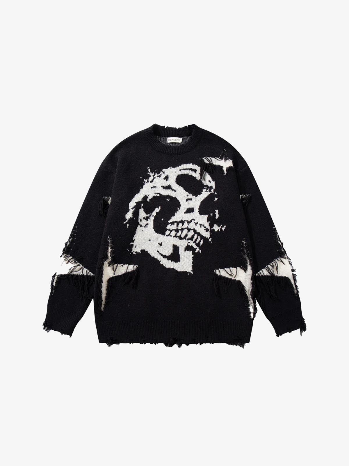 Skull Star Knitted Sweatshirt
