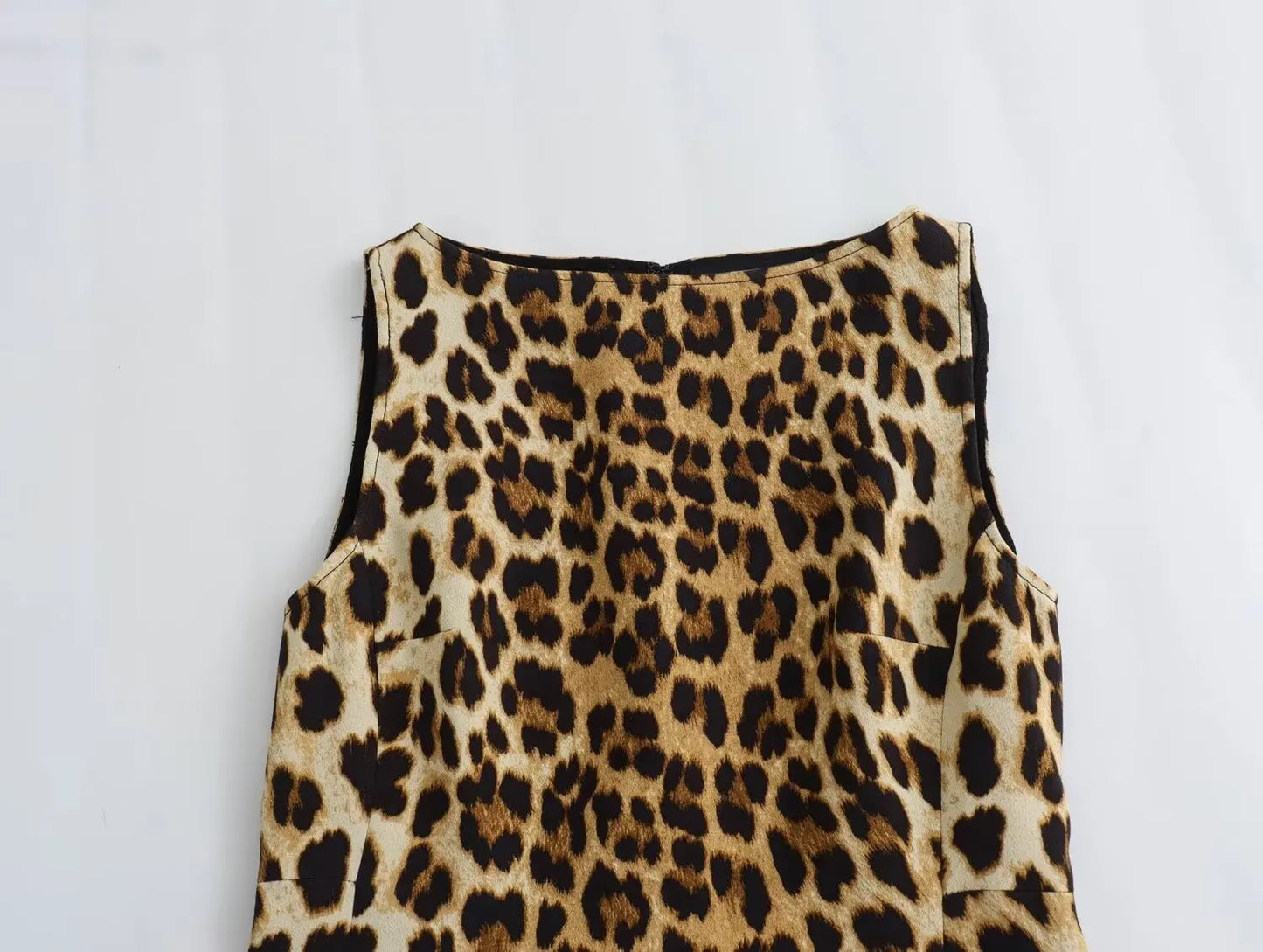 Leopar Desenli Mini Elbise