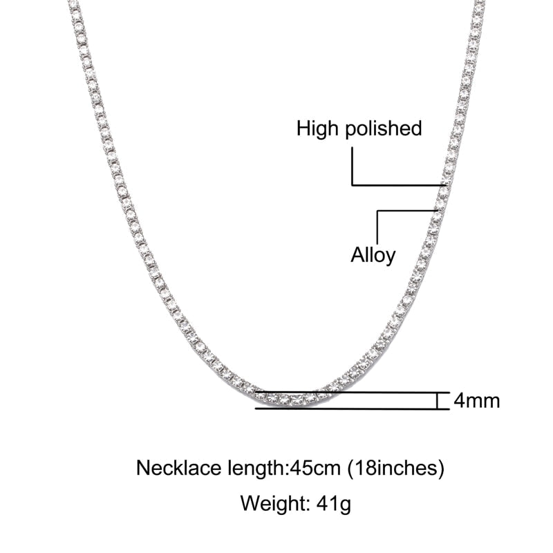 Crystal Rhinestone Tennis Necklace