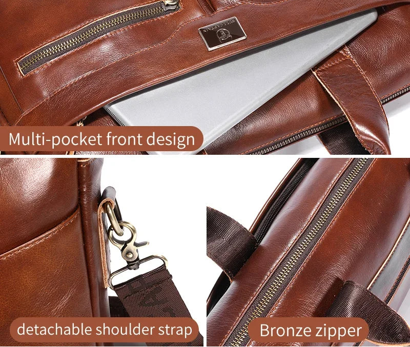 Luzz Leather 14 Inch Laptop Handbag