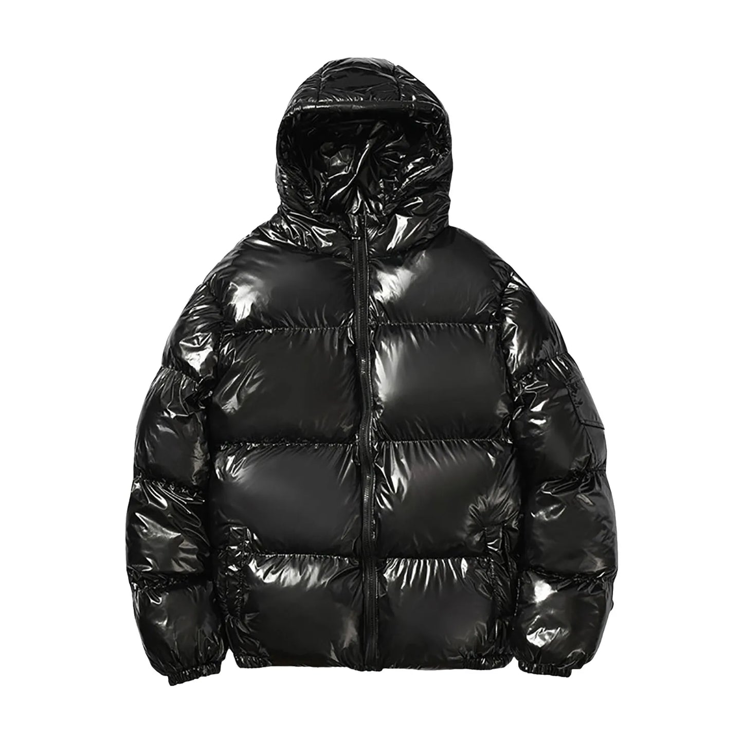 Glanzende puffer-outwears