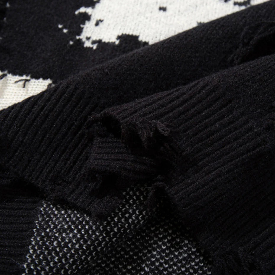 Skull Star Knitted Sweatshirt