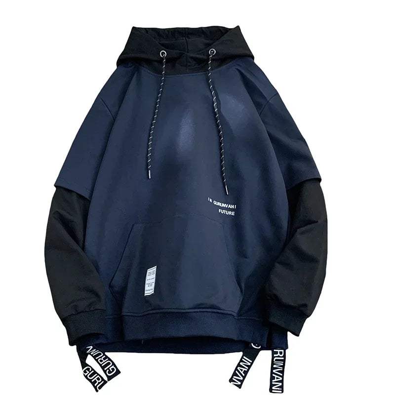 Black And Blue Color Two Piece Hoodie