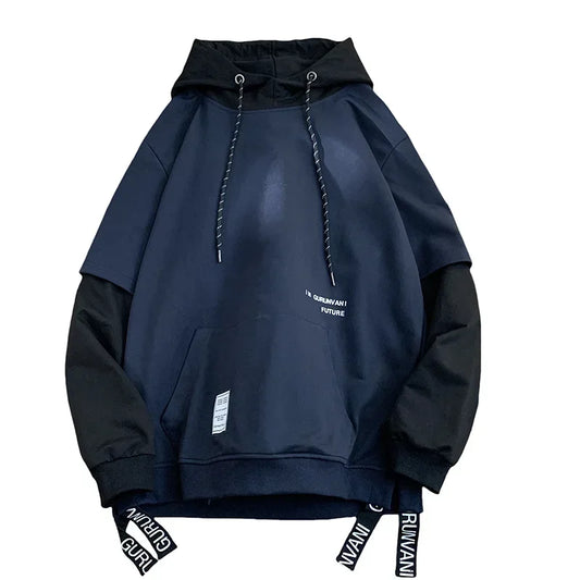 Black And Blue Color Two Piece Hoodie