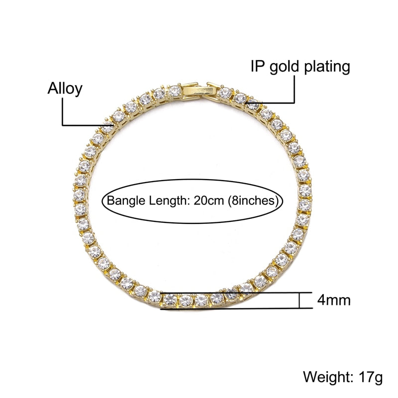 Crystal Rhinestone Tennis Necklace