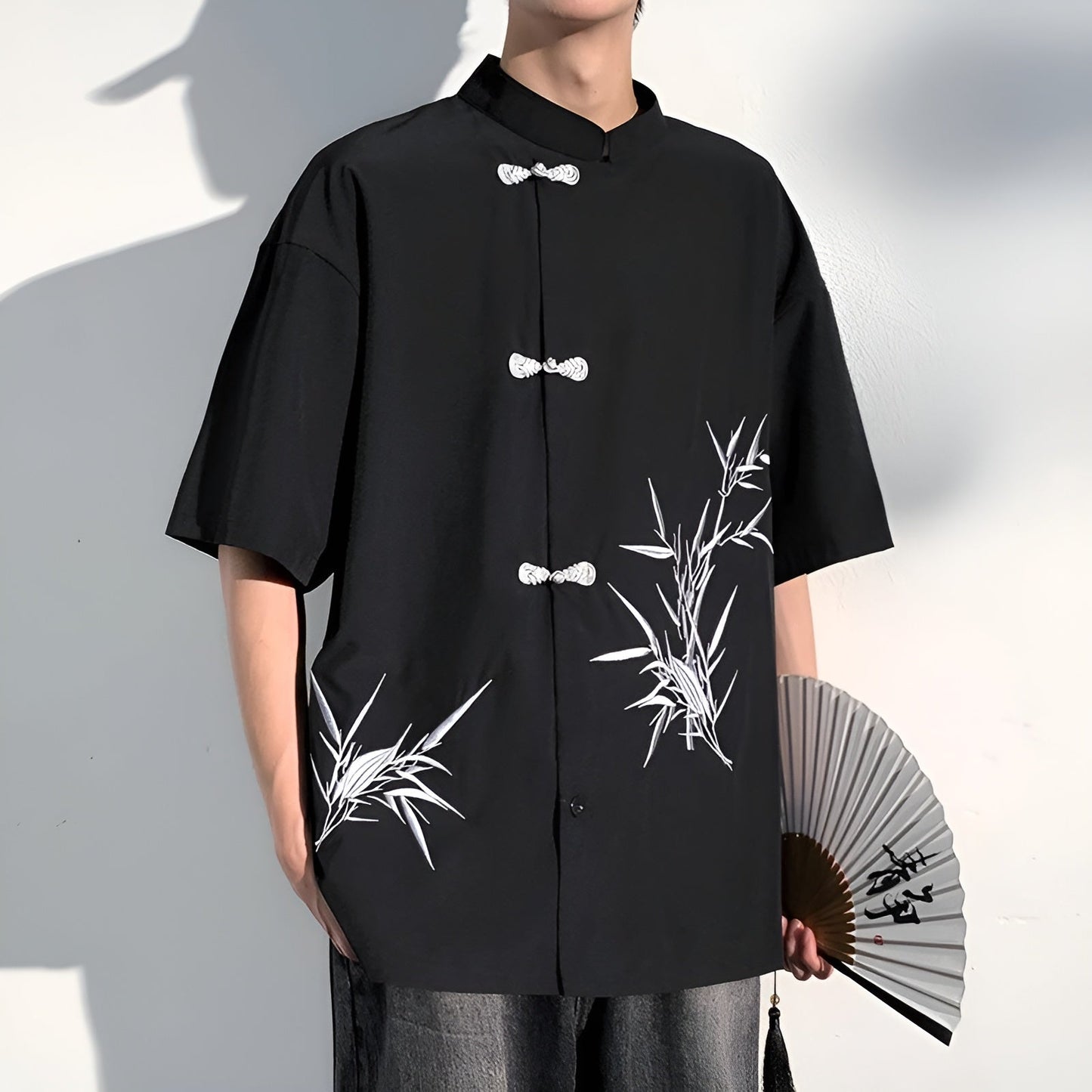 Zhou Embroidered Silk Shirt