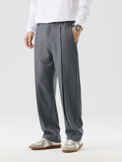 Straight Cut Pleated Pant