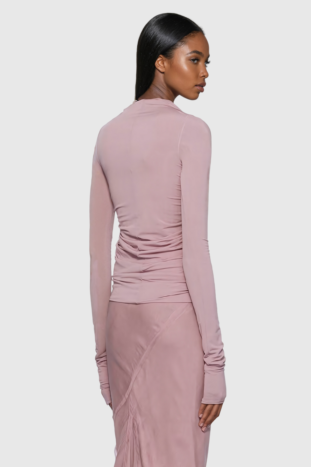 Pembe Scout Hollow Dantelli Bodycon Üst