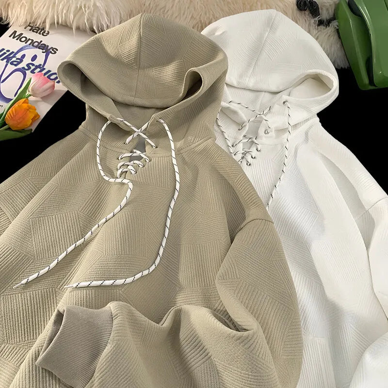 Plain Color Drawstring Style Hoodie