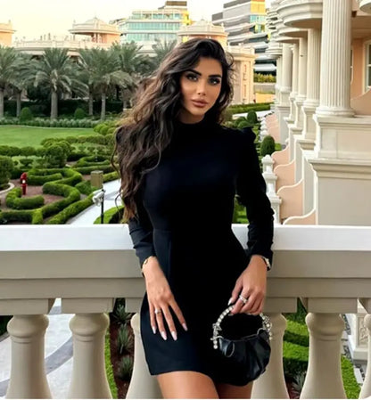 Isabella Fiyonklu Sırt Dekolteli Mini Elbise