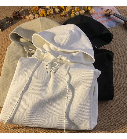 Plain Color Drawstring Style Hoodie