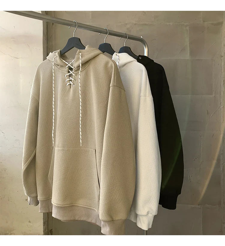 Plain Color Drawstring Style Hoodie