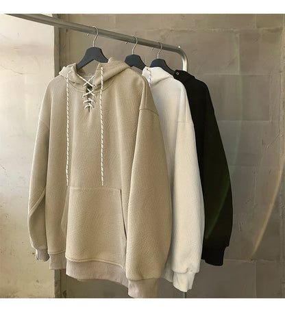 Plain Color Drawstring Style Hoodie