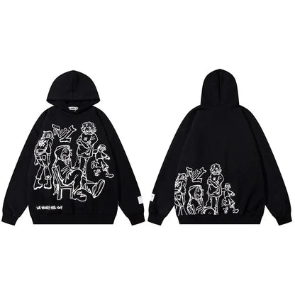 We V Cartoon Sketch Hoodie