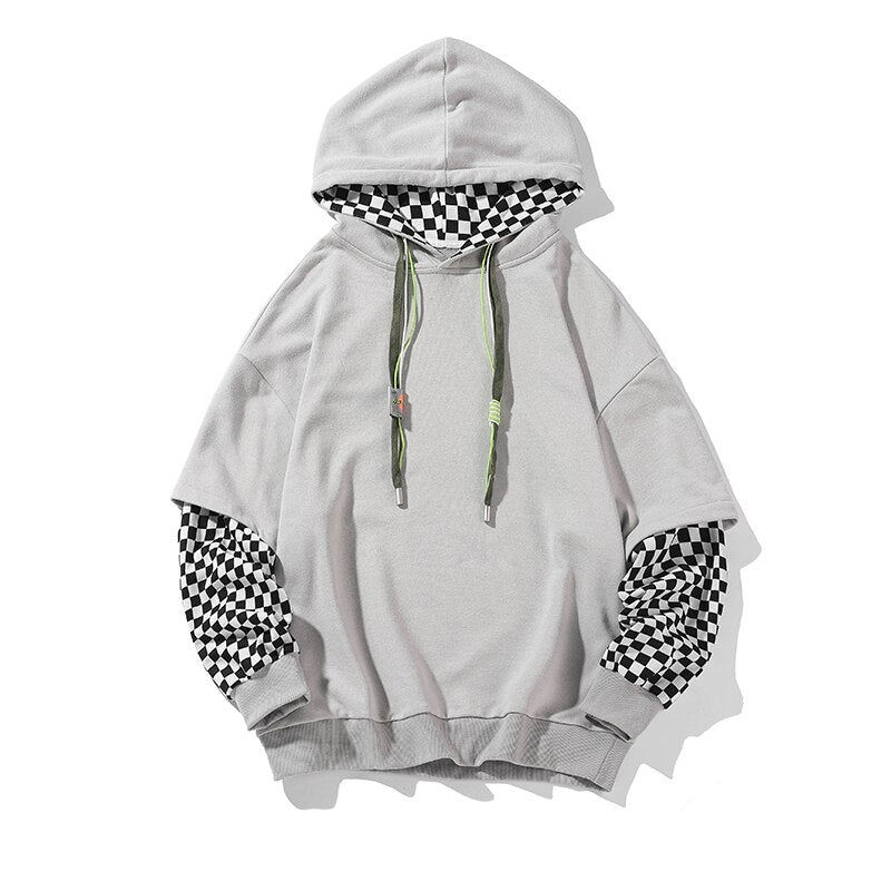Vichy Checkered Pullover Hoodie