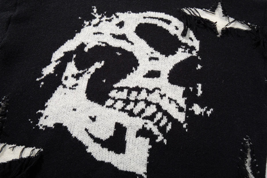 Skull Star Knitted Sweatshirt