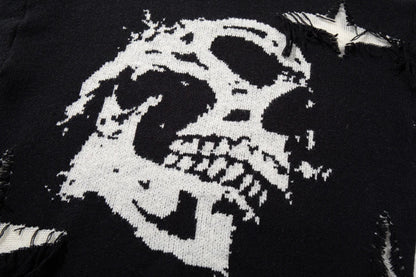Skull Star Knitted Sweatshirt