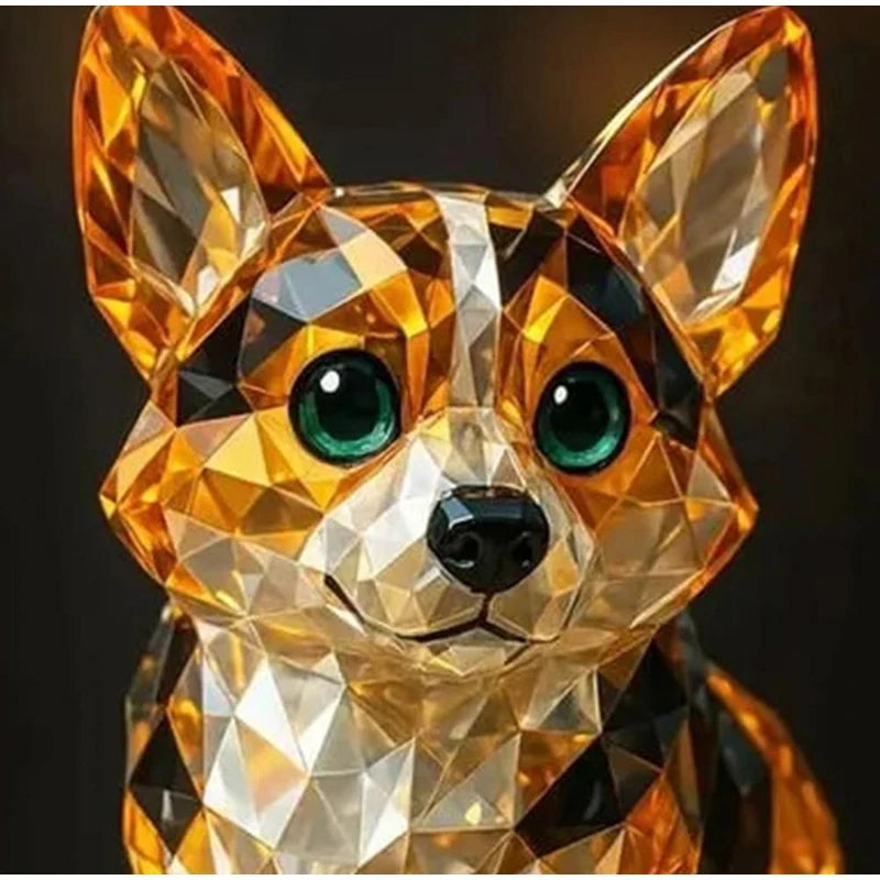 Handmade Dog Figurine Resin Puppy Ornament Collectible Art Animal Sculpture Ornament Dog Sculpture Home Bar Decor