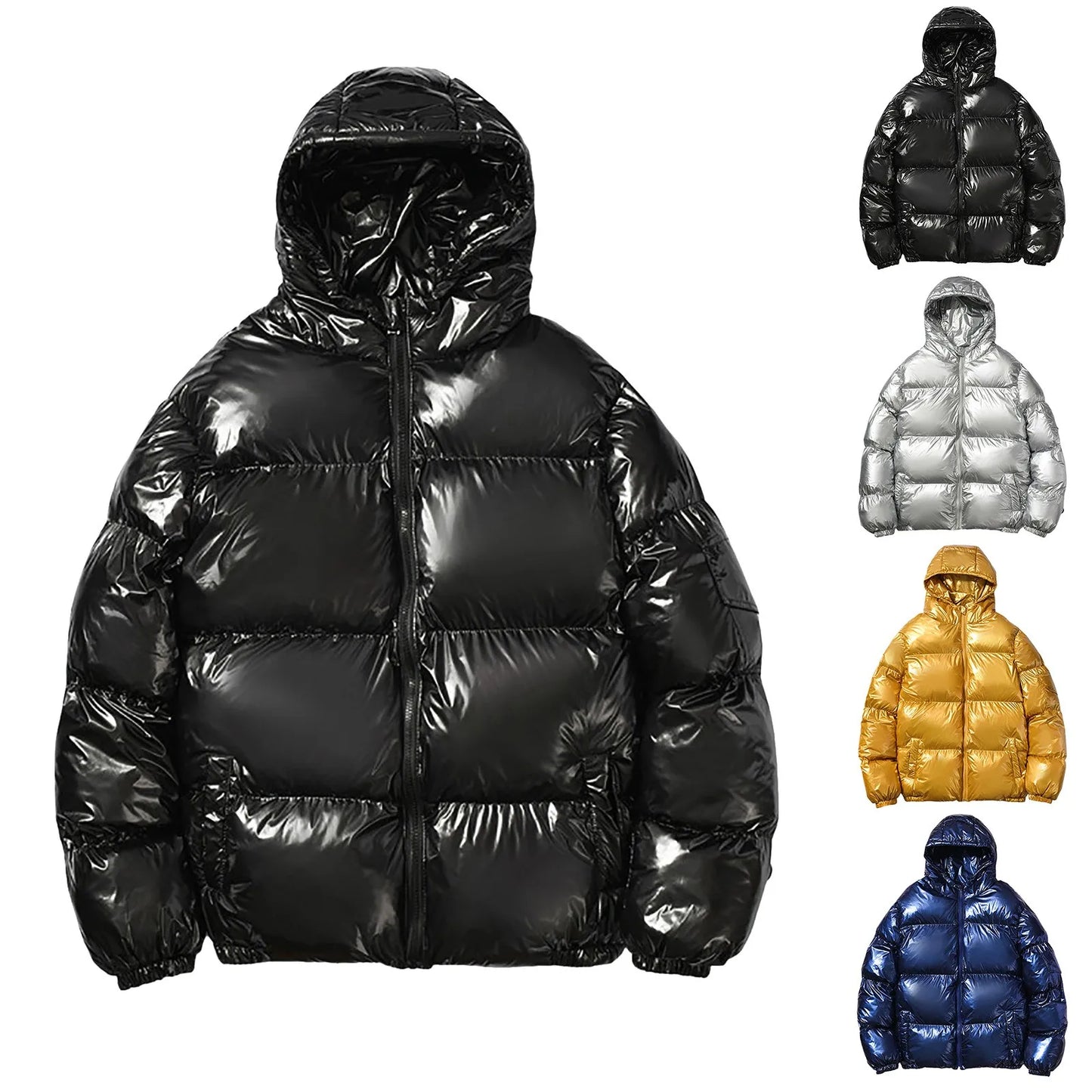 Glanzende puffer-outwears